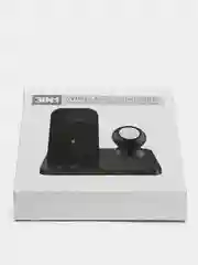 Черный беспроводная зарядка 3 в 1, для iPhone, iWatch, AirPods, Android