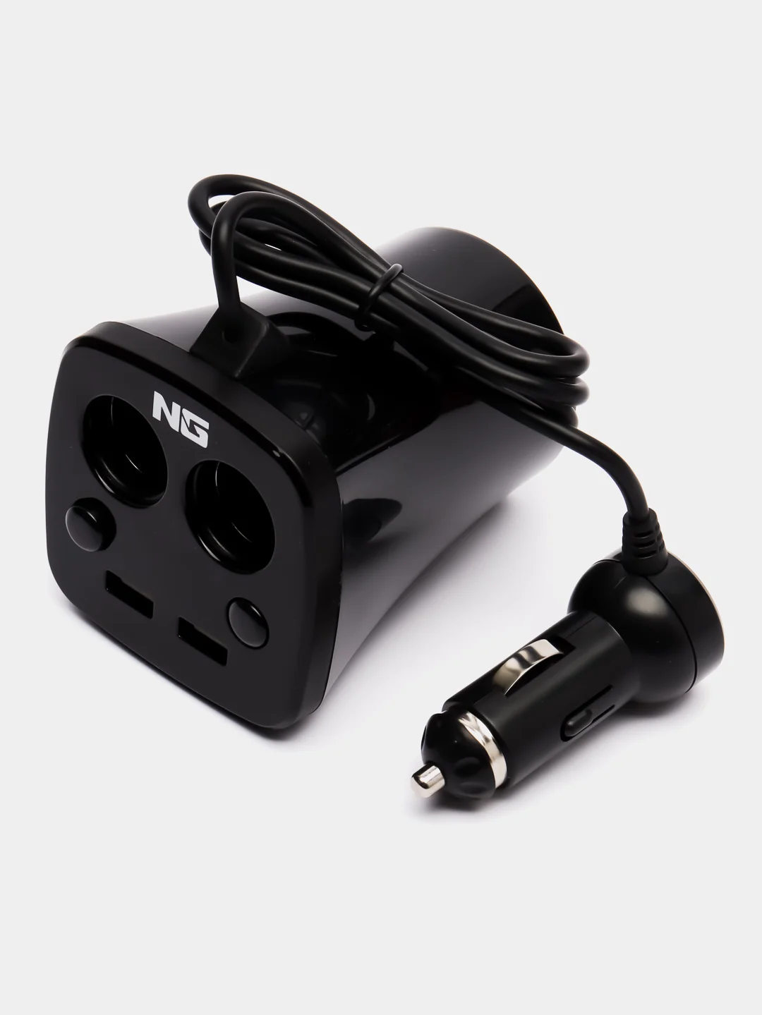 Зарядное устройство в авто подстаканник NG, 2 гнезда прикуривателя, 2 x USB, 3.1A, пластик