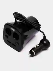 Зарядное устройство в авто подстаканник NG, 2 гнезда прикуривателя, 2 x USB, 3.1A, пластик