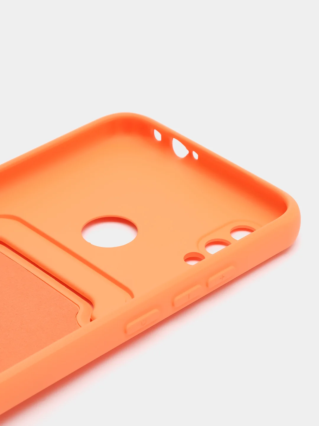 Оранжевый силиконовый чехол для Xiaomi Redmi Note 7 (Сяоми Нот 7), с карманом для карт