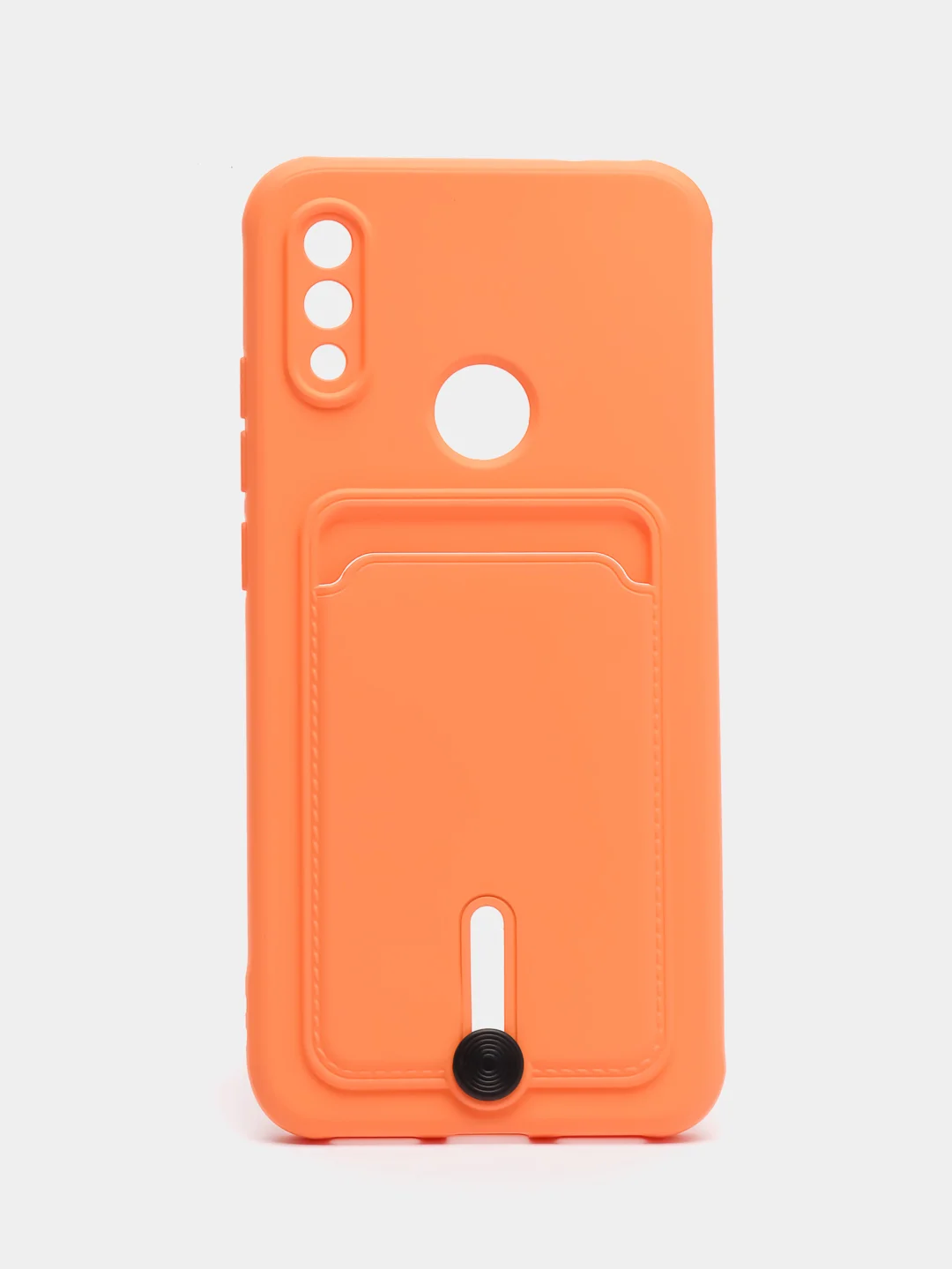 Оранжевый силиконовый чехол для Xiaomi Redmi Note 7 (Сяоми Нот 7), с карманом для карт