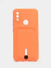Оранжевый силиконовый чехол для Xiaomi Redmi Note 7 (Сяоми Нот 7), с карманом для карт