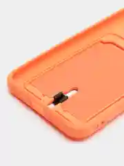 Оранжевый силиконовый чехол для Xiaomi Redmi Note 7 (Сяоми Нот 7), с карманом для карт