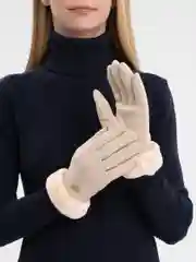 Бежевый перчатки меховые, женские, сенсорные