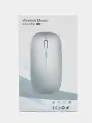 Белый мышь беспроводная / Мышка компьютерная с RGB подсветкой