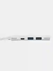 Серебряный type-c хаб, USB разветвитель 3 порта + 1 Type-С порт