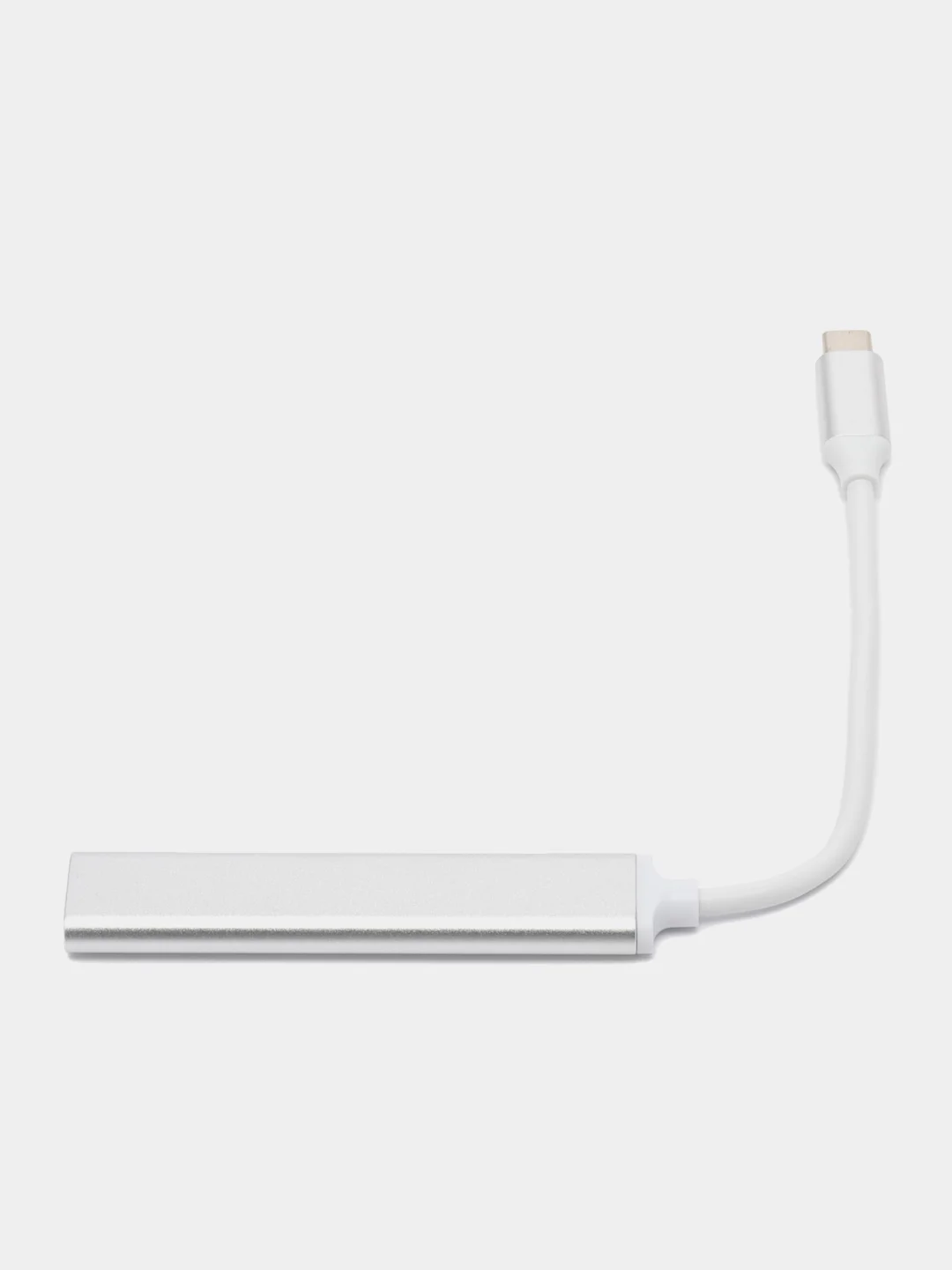 Серебряный type-c хаб, USB разветвитель 3 порта + 1 Type-С порт