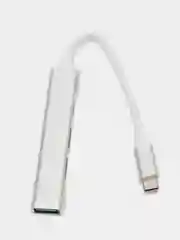 Серебряный type-c хаб, USB разветвитель 3 порта + 1 Type-С порт