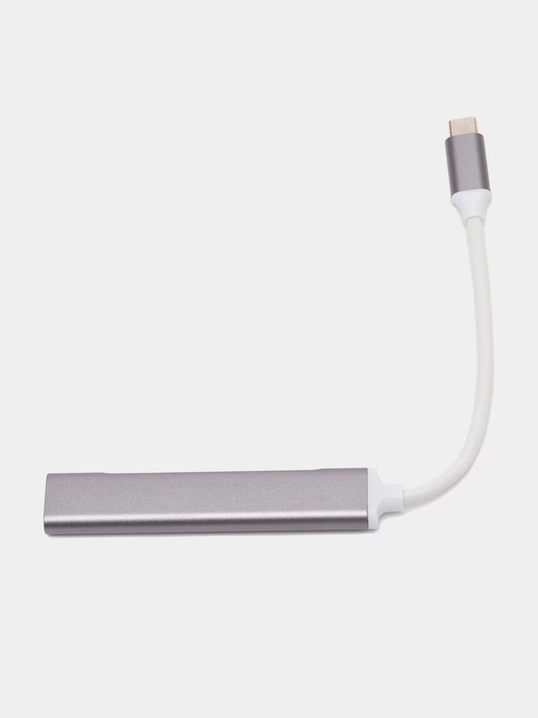 Серый металлик type-c хаб, USB разветвитель 3 порта + 1 Type-С порт