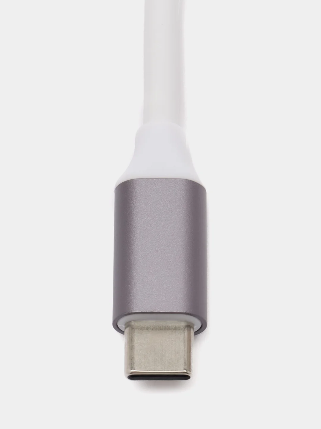 Серый металлик type-c хаб, USB разветвитель 3 порта + 1 Type-С порт
