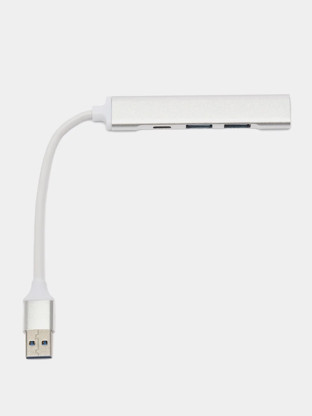 Серебряный usb разветвитель 3 порта + 1 Type-с порт