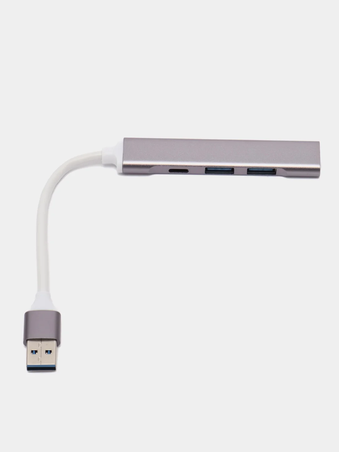Серебряный usb разветвитель 3 порта + 1 Type-с порт