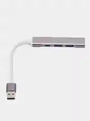Серебряный usb разветвитель 3 порта + 1 Type-с порт