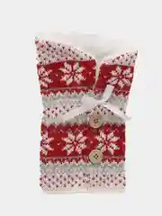 Алый новогодний чехол-мешок для бутылки