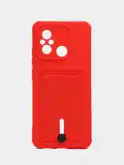 Красный силиконовый чехол для Xiaomi Redmi 12C (Сяоми Редми 12С), прозрачный