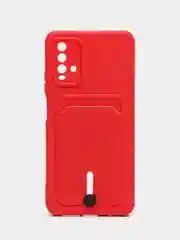 Вишнёвый чехол силиконовый для Xiaomi Redmi 9T (Редми 9Т), с защитой камеры