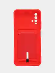 Красный чехол силиконовый для Xiaomi Redmi 9T (Редми 9Т), с защитой камеры