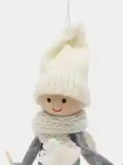 Белый ёлочная игрушка "Девочка", подвесная