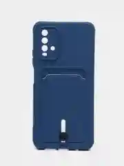 Синий чехол силиконовый для Xiaomi Redmi 9T (Редми 9Т), с защитой камеры