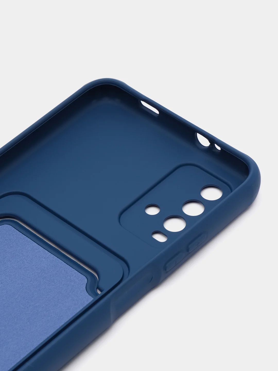 Синий чехол силиконовый для Xiaomi Redmi 9T (Редми 9Т), с защитой камеры