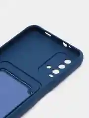 Синий чехол силиконовый для Xiaomi Redmi 9T (Редми 9Т), с защитой камеры