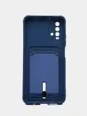 Синий чехол силиконовый для Xiaomi Redmi 9T (Редми 9Т), с защитой камеры