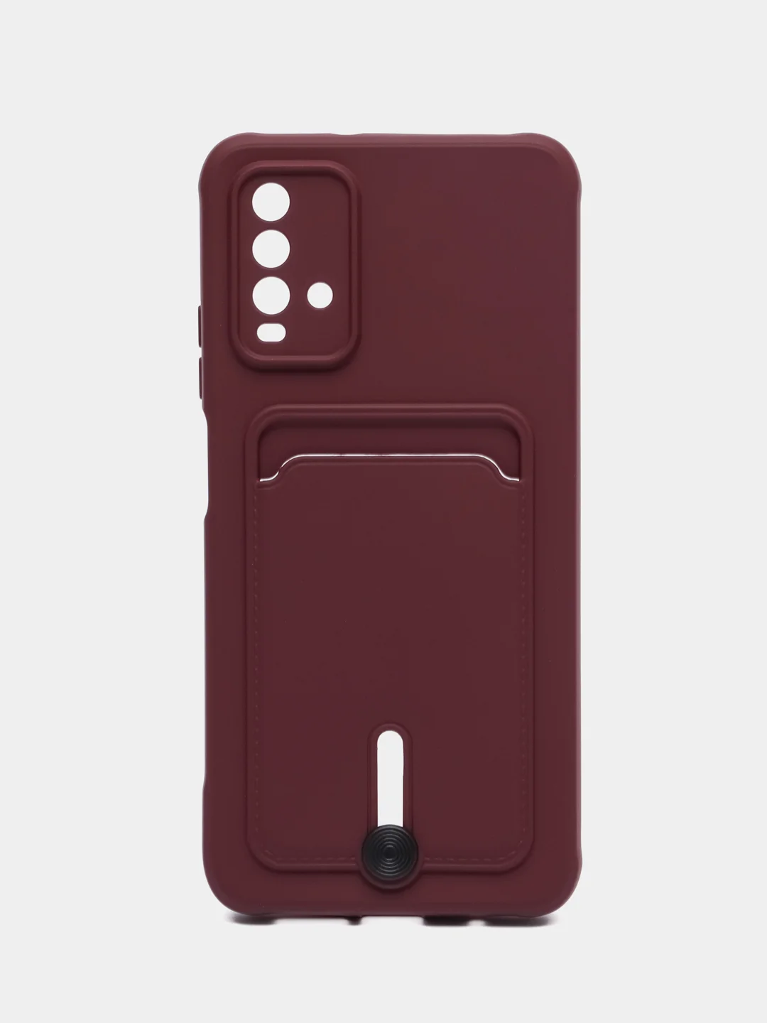Тёмно-бордовый чехол силиконовый для Xiaomi Redmi 9T (Редми 9Т), с защитой камеры