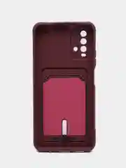 Тёмно-бордовый чехол силиконовый для Xiaomi Redmi 9T (Редми 9Т), с защитой камеры