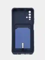 Темно-синий чехол силиконовый для Xiaomi Redmi 9T (Редми 9Т), с защитой камеры