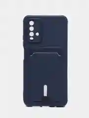 Темно-синий чехол силиконовый для Xiaomi Redmi 9T (Редми 9Т), с защитой камеры