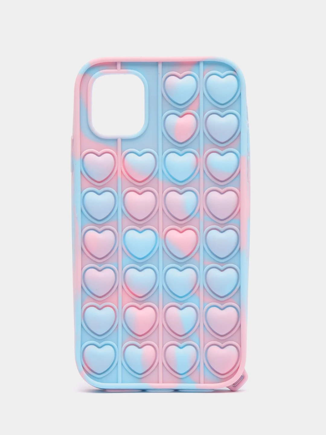 Голубой чехол для iPhone 11, серия Pop it, антистресс