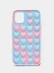 Голубой чехол для iPhone 11, серия Pop it, антистресс