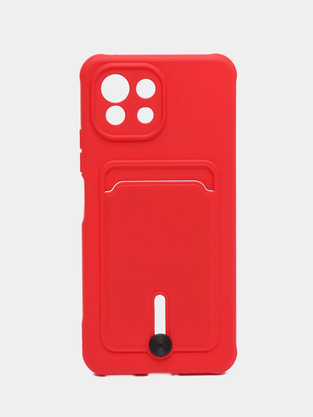 Вишнёвый чехол для Xiaomi Mi 11 Lite / Mi 11 Lite 5G NE ( Ми 11 Лайт )с карманом для карт