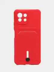 Вишнёвый чехол для Xiaomi Mi 11 Lite / Mi 11 Lite 5G NE ( Ми 11 Лайт )с карманом для карт