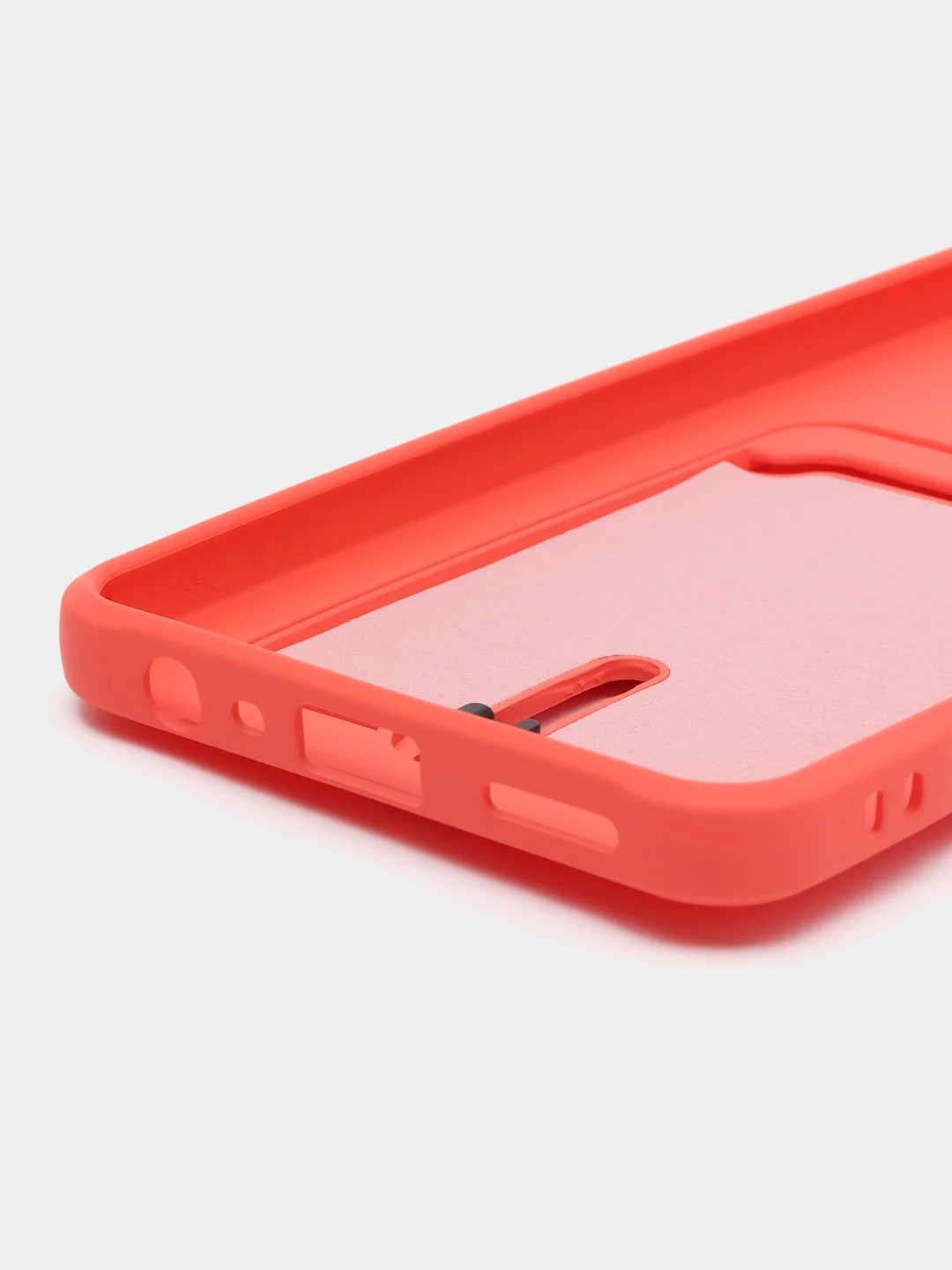 Коралловый силиконовый чехол для Realme C55 (Реалми С55), с карманом для карт, прозрачный