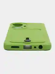 Лайм силиконовый чехол для Realme C55 (Реалми С55), с карманом для карт, прозрачный