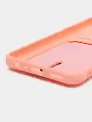 Пудровый силиконовый чехол для Realme C55 (Реалми С55), с карманом для карт, прозрачный