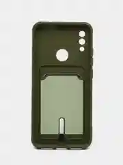 Зелёный хаки силиконовый чехол для Xiaomi Redmi Note 7 (Сяоми Нот 7), с карманом для карт