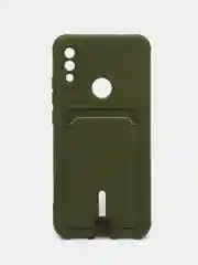 Зелёный хаки силиконовый чехол для Xiaomi Redmi Note 7 (Сяоми Нот 7), с карманом для карт