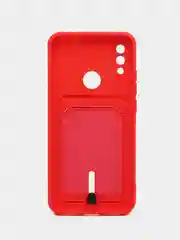 Красный силиконовый чехол для Xiaomi Redmi Note 7 (Сяоми Нот 7), с карманом для карт