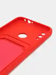 Красный силиконовый чехол для Xiaomi Redmi Note 7 (Сяоми Нот 7), с карманом для карт