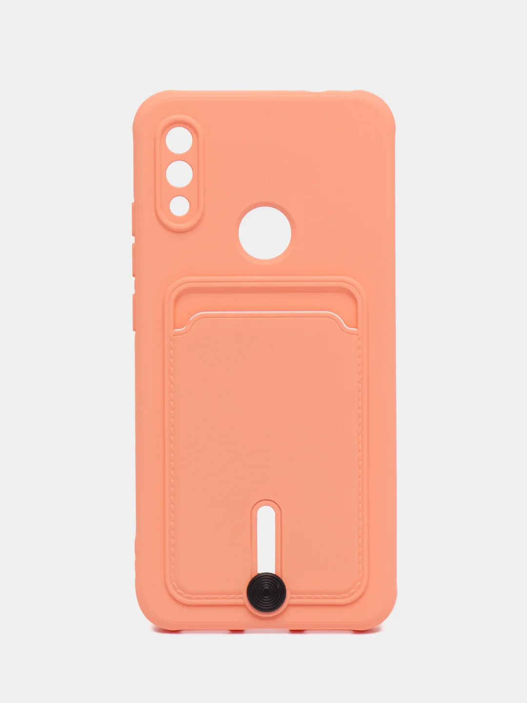 Пастельно-коралловый силиконовый чехол для Xiaomi Redmi Note 7 (Сяоми Нот 7), с карманом для карт