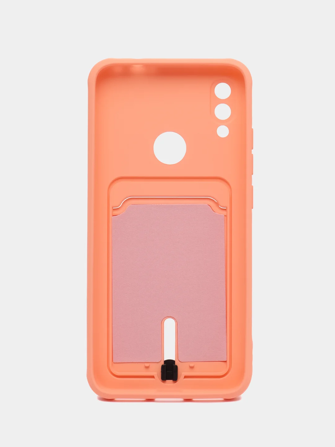 Пастельно-коралловый силиконовый чехол для Xiaomi Redmi Note 7 (Сяоми Нот 7), с карманом для карт