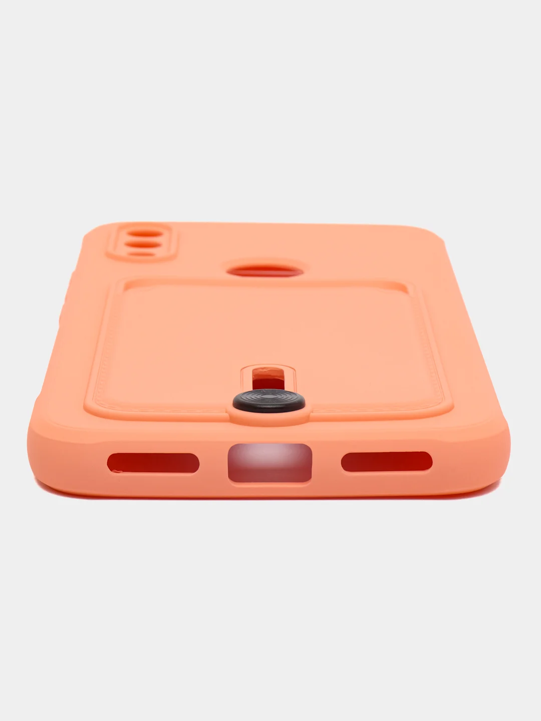 Пастельно-коралловый силиконовый чехол для Xiaomi Redmi Note 7 (Сяоми Нот 7), с карманом для карт