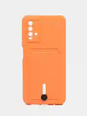 Оранжевый чехол силиконовый для Xiaomi Redmi 9T (Редми 9Т), с защитой камеры
