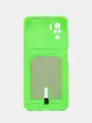Салатовый чехол Xiaomi Redmi Note 10, 10S, Poco M5s (Сяоми Редми Нот 10, 10С), с карманом для карты