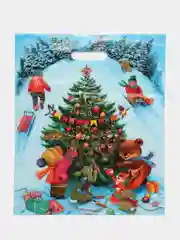 Разноцветный новогодние пакеты, ламинированные, набор, 37 x 46 см