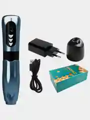 Голубой беспроводная машинка для татуажа и тату Bronc Seraphic Wireless Pen For PMU & Tattoo