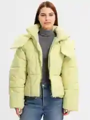 Лимонный оверсайз пуховик женский LaFemme