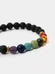 Черный браслет из вулканического камня